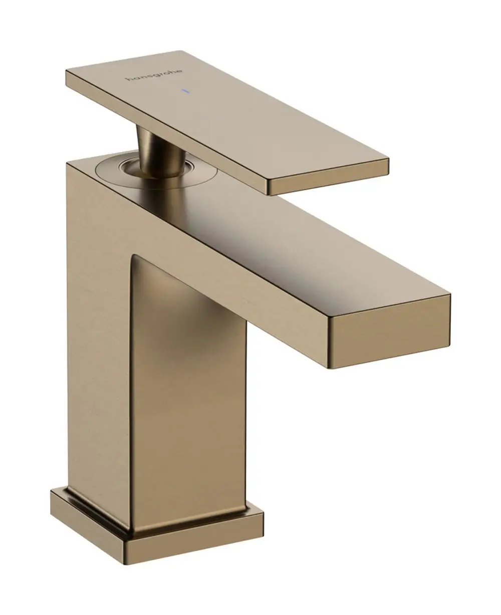 Hansgrohe Standventil mit Hebelgriff für Kaltwasser oder vorgemischtes Wasser in Brushed Bronze. Kompakte, rechteckige Form ohne Ablaufgarnitur.